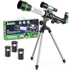 ToyerBee Telescope for Kids, Science Kits for Kids Includes Compass & 3 Eyepiece